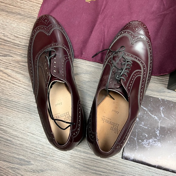 NEW Allen Edmonds Lloyd Burgundy Wingtip Oxfords 8 D main image 5